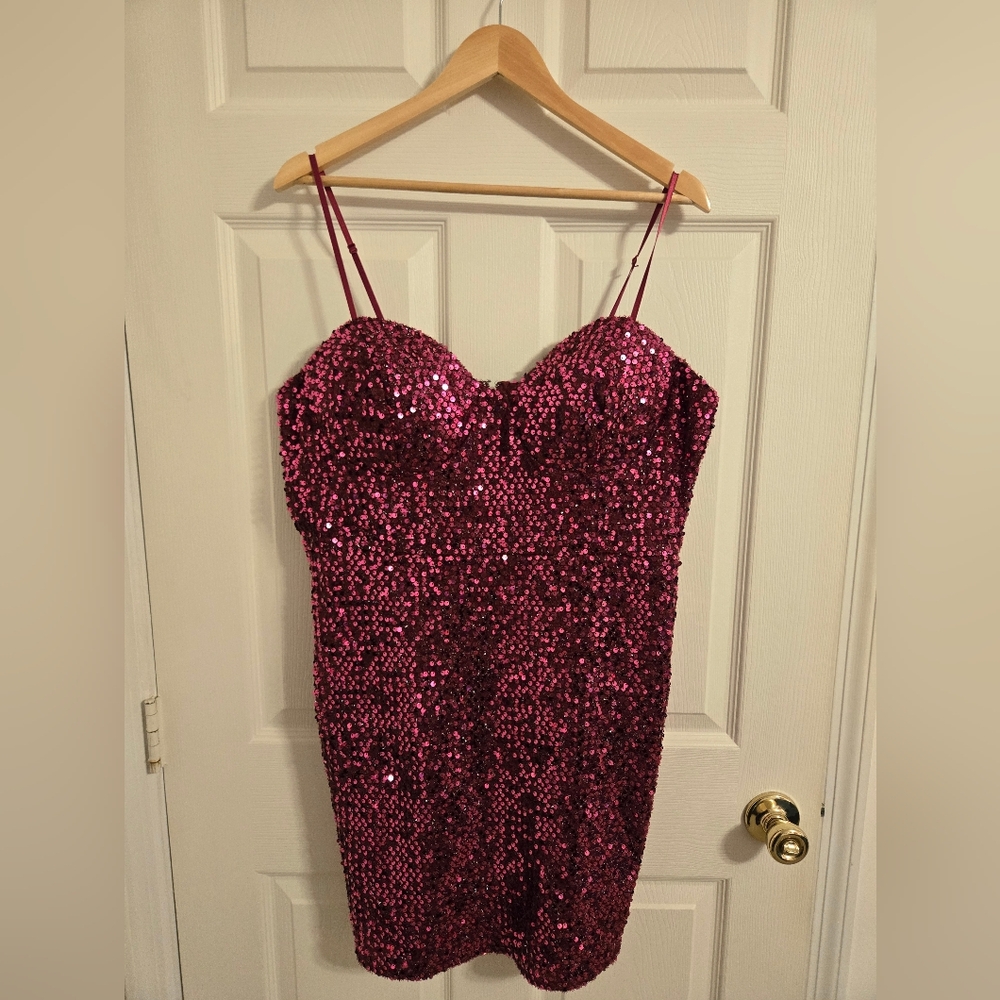 Charlotte Russe  Pink Sequin Mini Dress Size 2X New With Tags